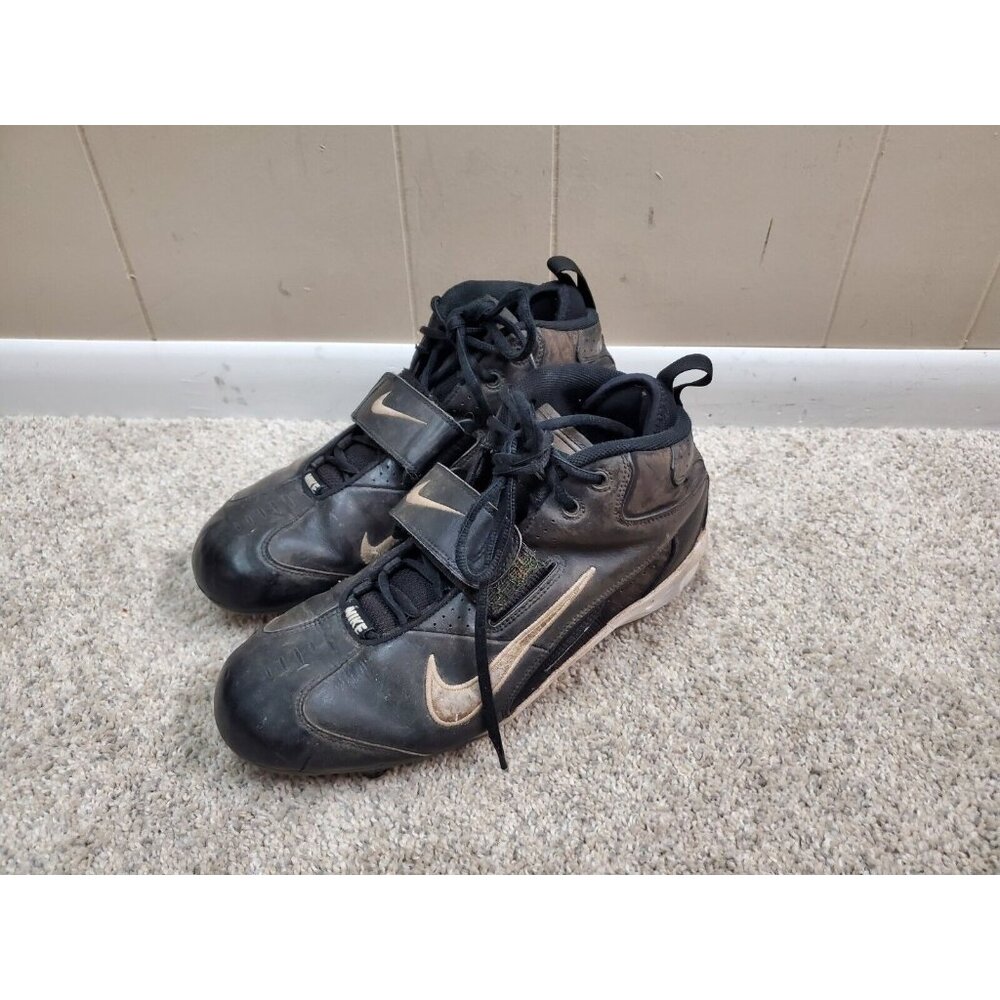 Nike‎ Team Football Cleats Mens 10.5 Metal 310979-011 Black White